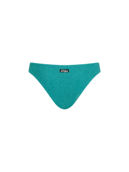 Woman teal lurex classic swim briefs Lido