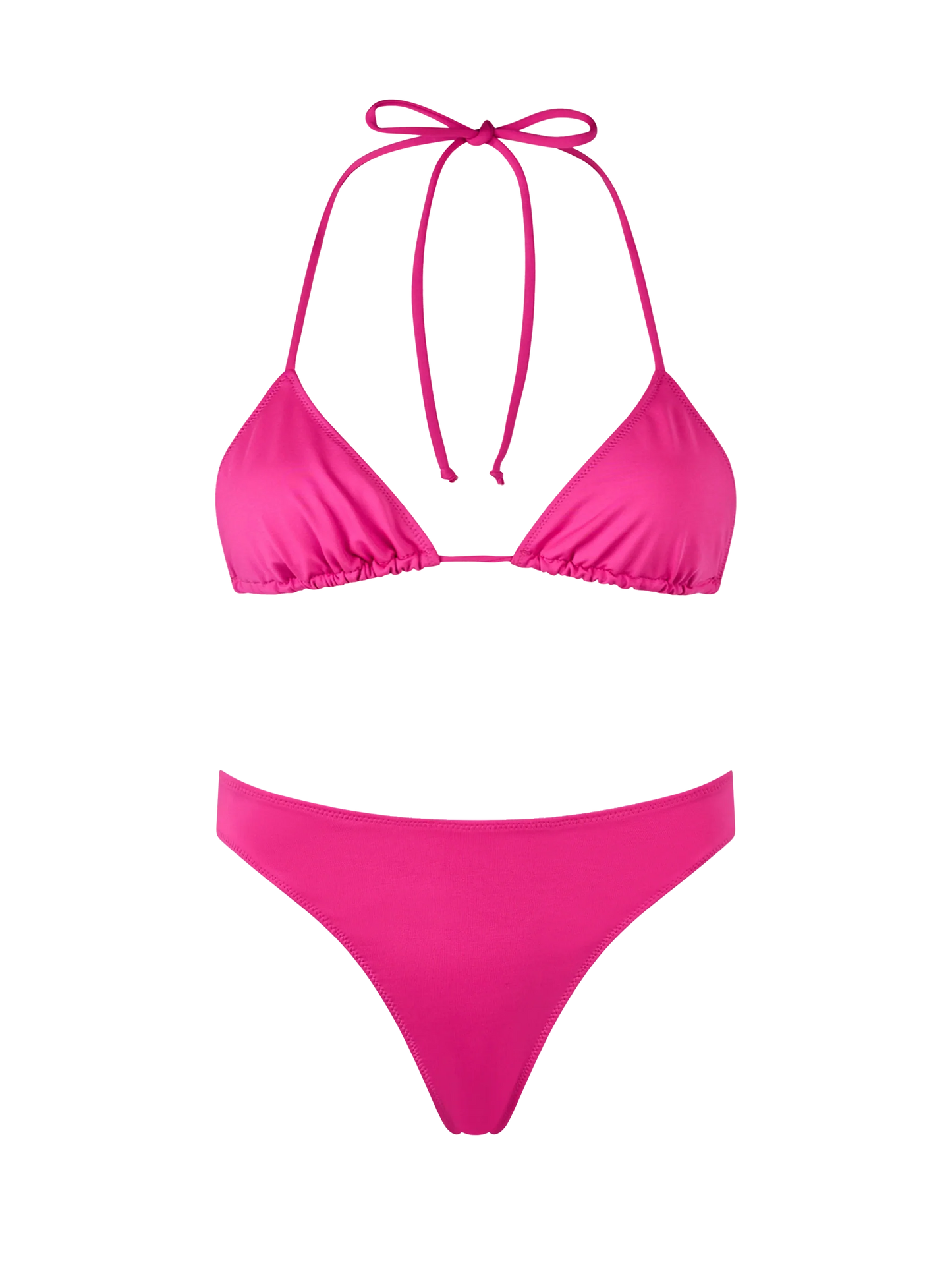Woman fuchsia triangle bikini Leah Lido