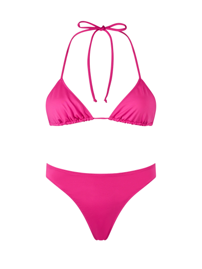 Woman fuchsia triangle bikini Leah Lido
