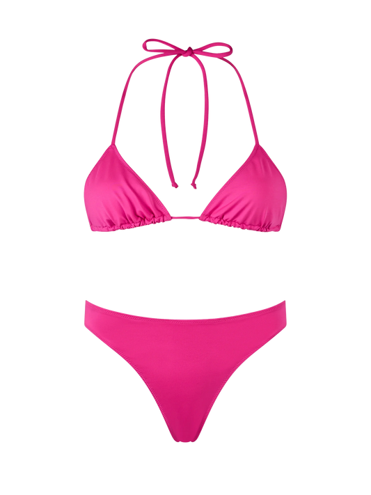 Woman fuchsia triangle bikini Leah Lido