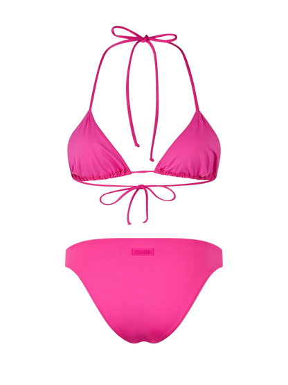 Woman fuchsia triangle bikini Leah Lido