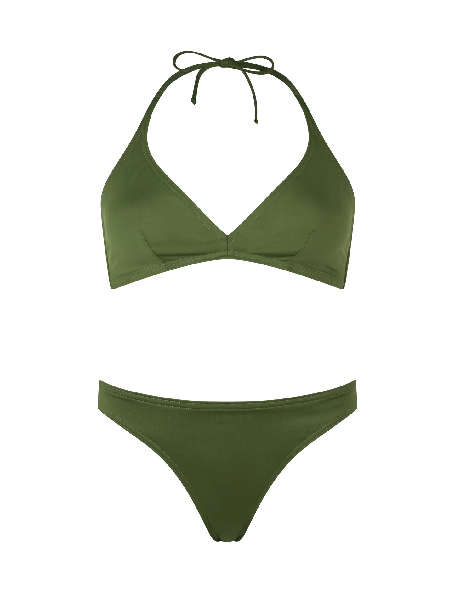 Woman military green triangle bralette bikini Gaia Maia