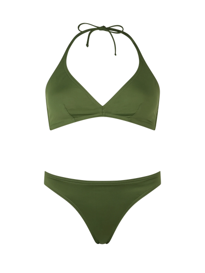Woman military green triangle bralette bikini Gaia Maia