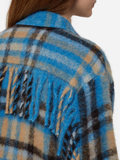 Woman overshirt jacket with fringes