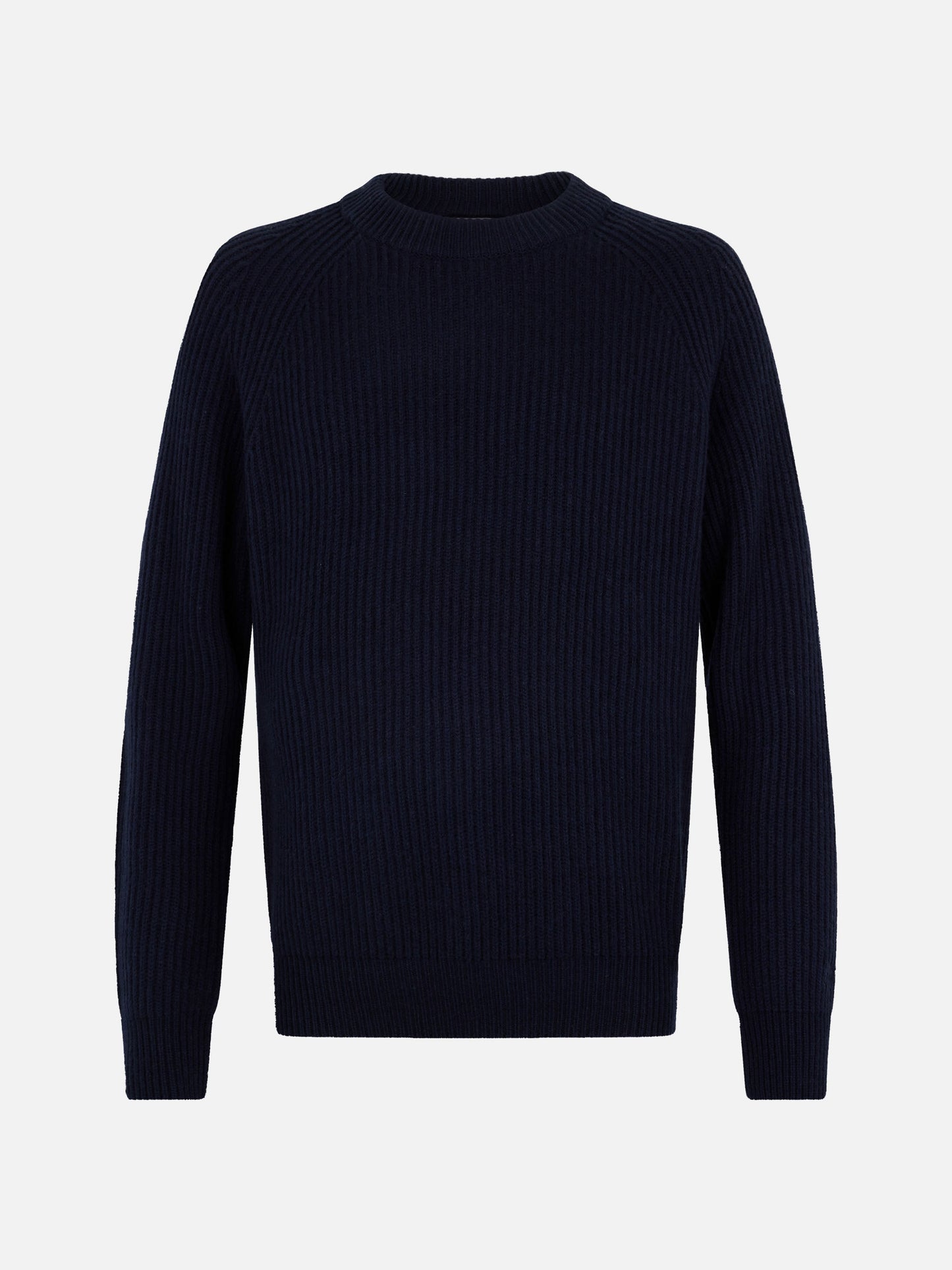 Man navy blue cashmere blend ribbed sweater Marine