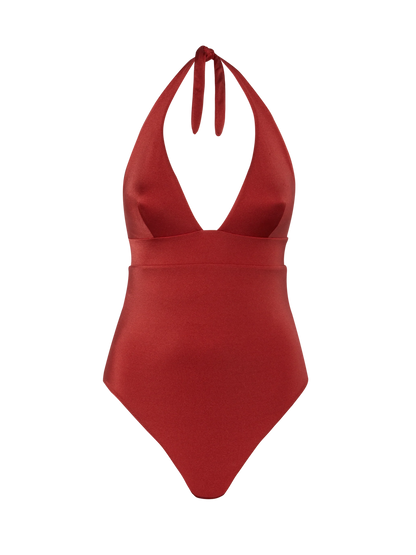 Marylin shimmer red one-piece swimsuit