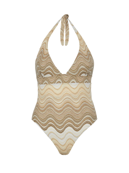 Marylin raschel wavy one-piece swimsuit