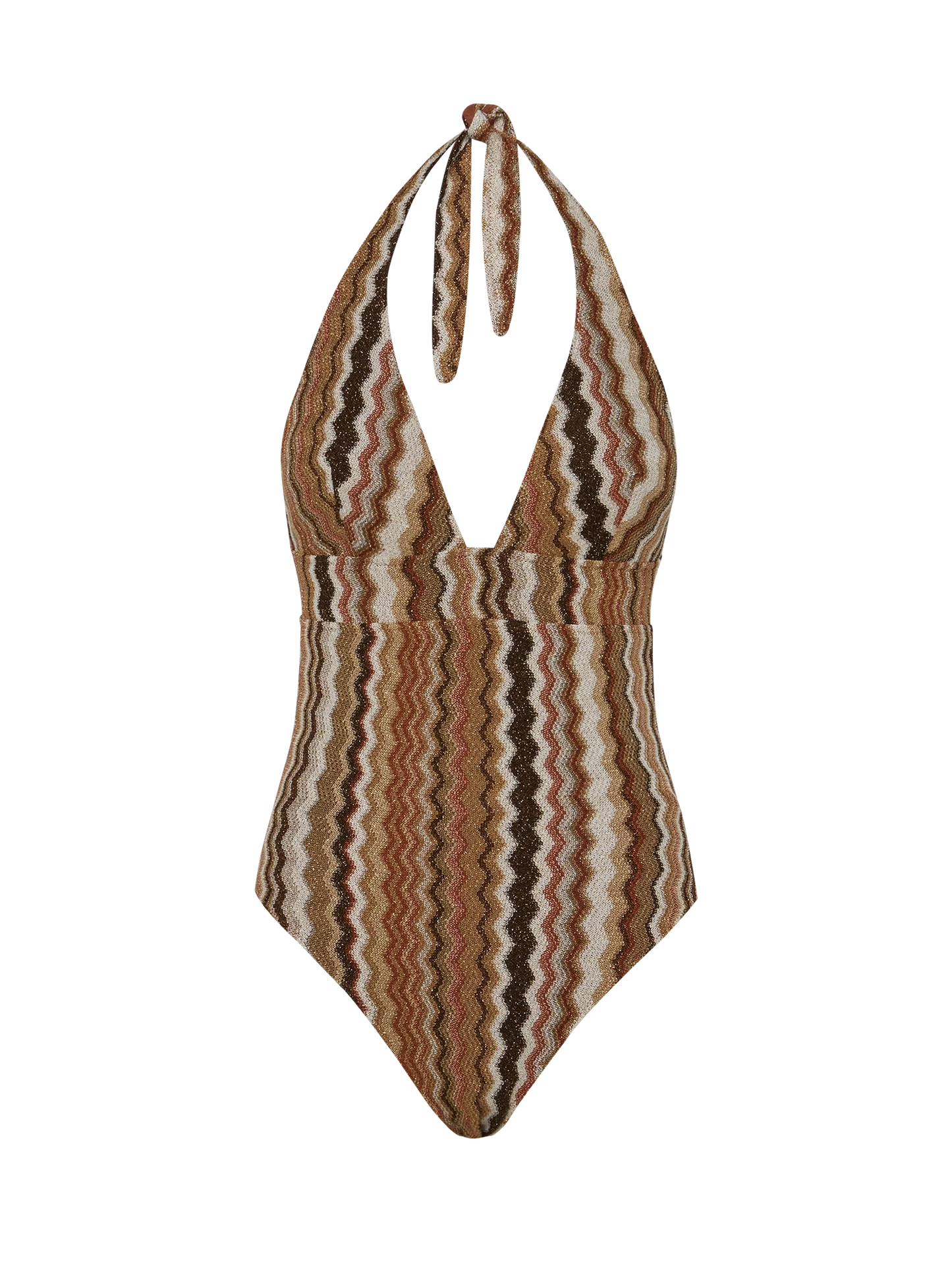 Marylin raschel chevron one-piece swimsuit