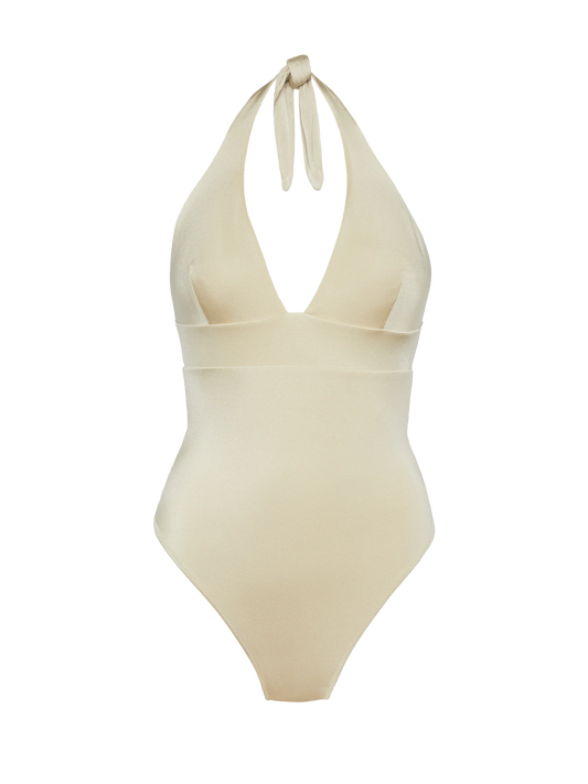 Marylin shimmer gold one-piece swimsuit