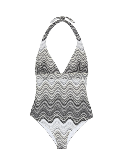 Marylin raschel wavy one-piece swimsuit
