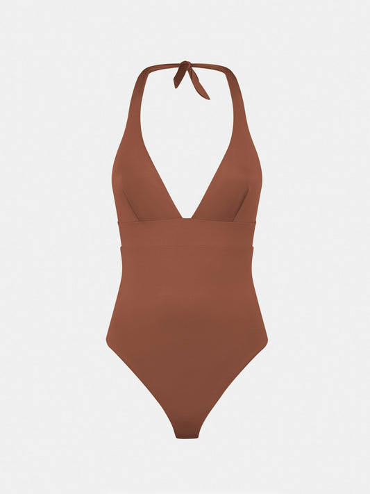 Woman brown one-piece Marylin swimsuit