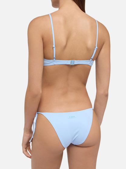 Virgo light blue classic swim briefs                                                          - May light blue scoop bralette top
