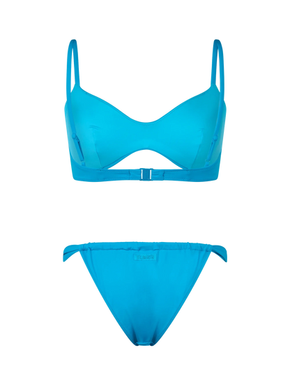 Woman turquoise scoop bralette bikini May Noelle