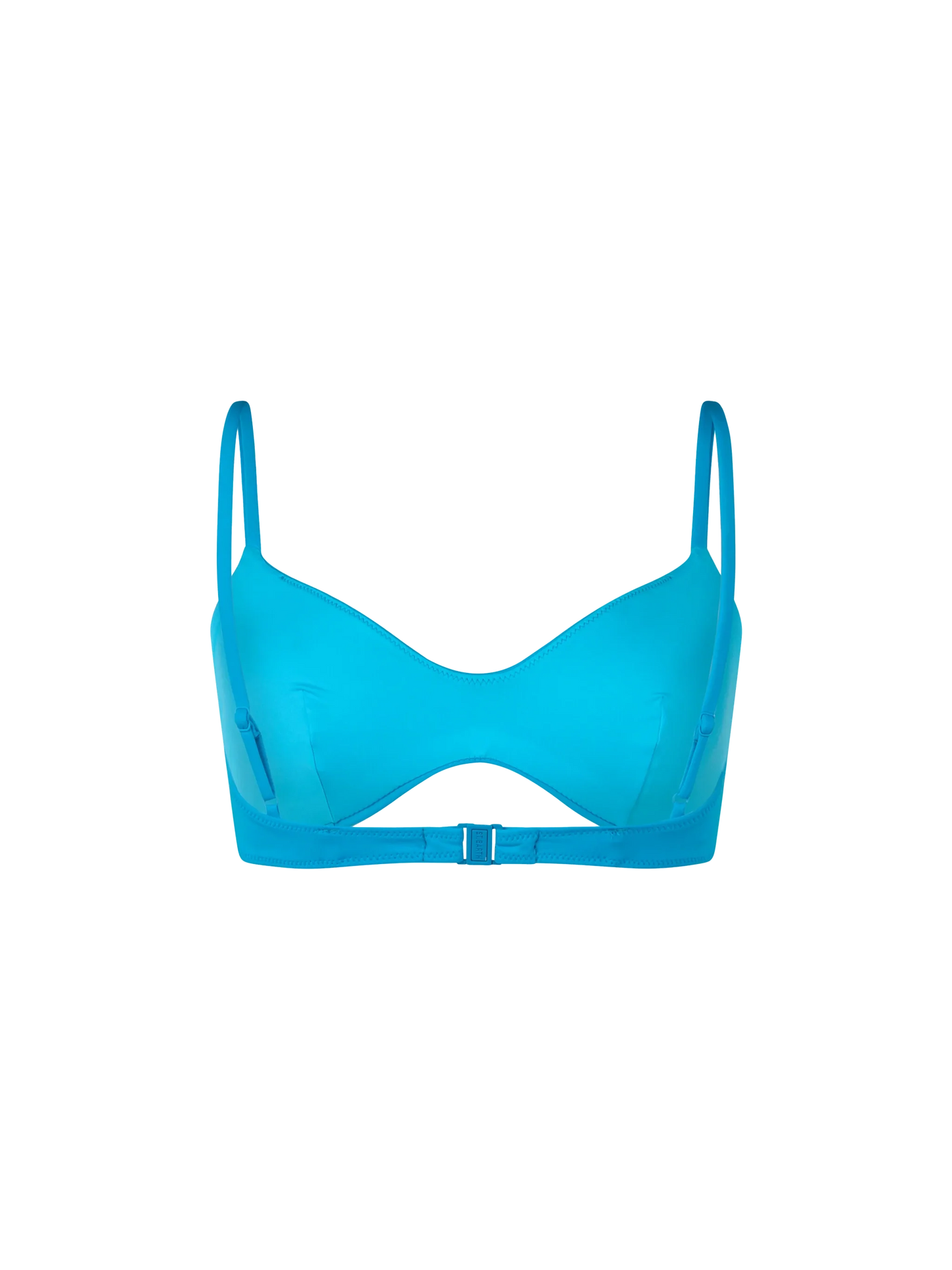Woman turquoise scoop bralette beach top May