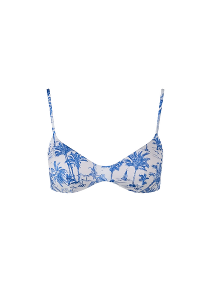 Woman Toile de Jouy scoop bralette beach top May