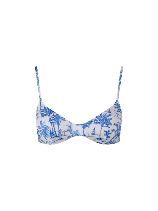 Woman Toile de Jouy scoop bralette beach top May
