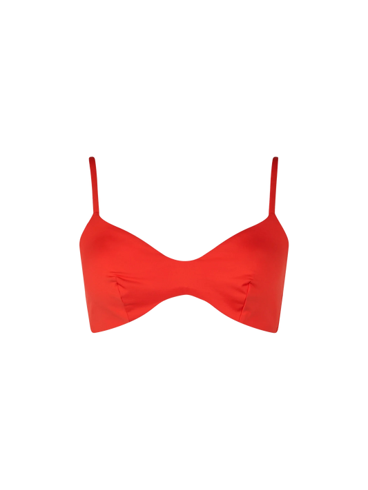 Woman orange scoop bralette beach top May