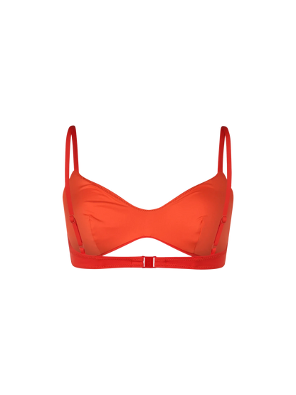 Woman orange scoop bralette beach top May