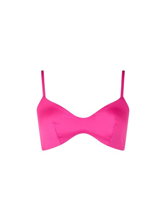 Woman fuchsia scoop bralette beach top May