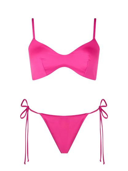 Woman fluo pink scoop bralette bikini May Marielle