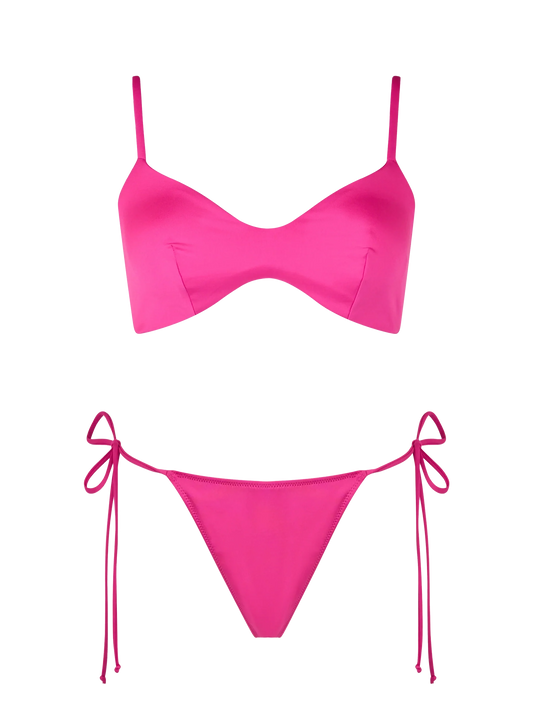 Woman fluo pink scoop bralette bikini May Marielle