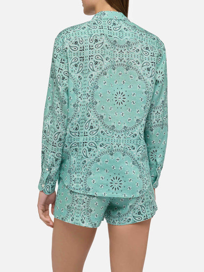 Meredith linen classic shirt with bandanna print
