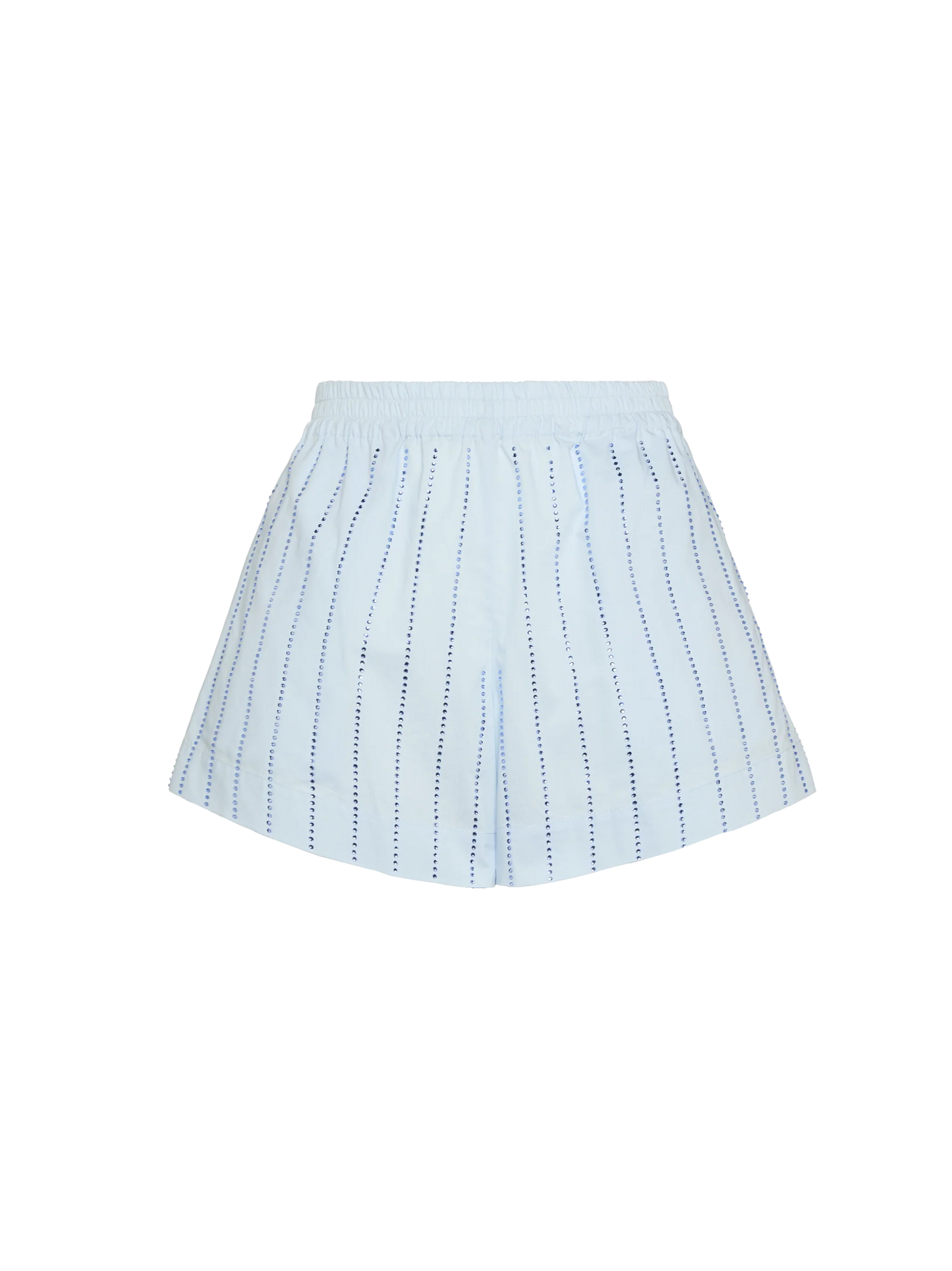 Meave cotton poplin pull up shorts with striped rhinestone embellishment