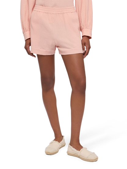 Meave cotton muslin pull up shorts