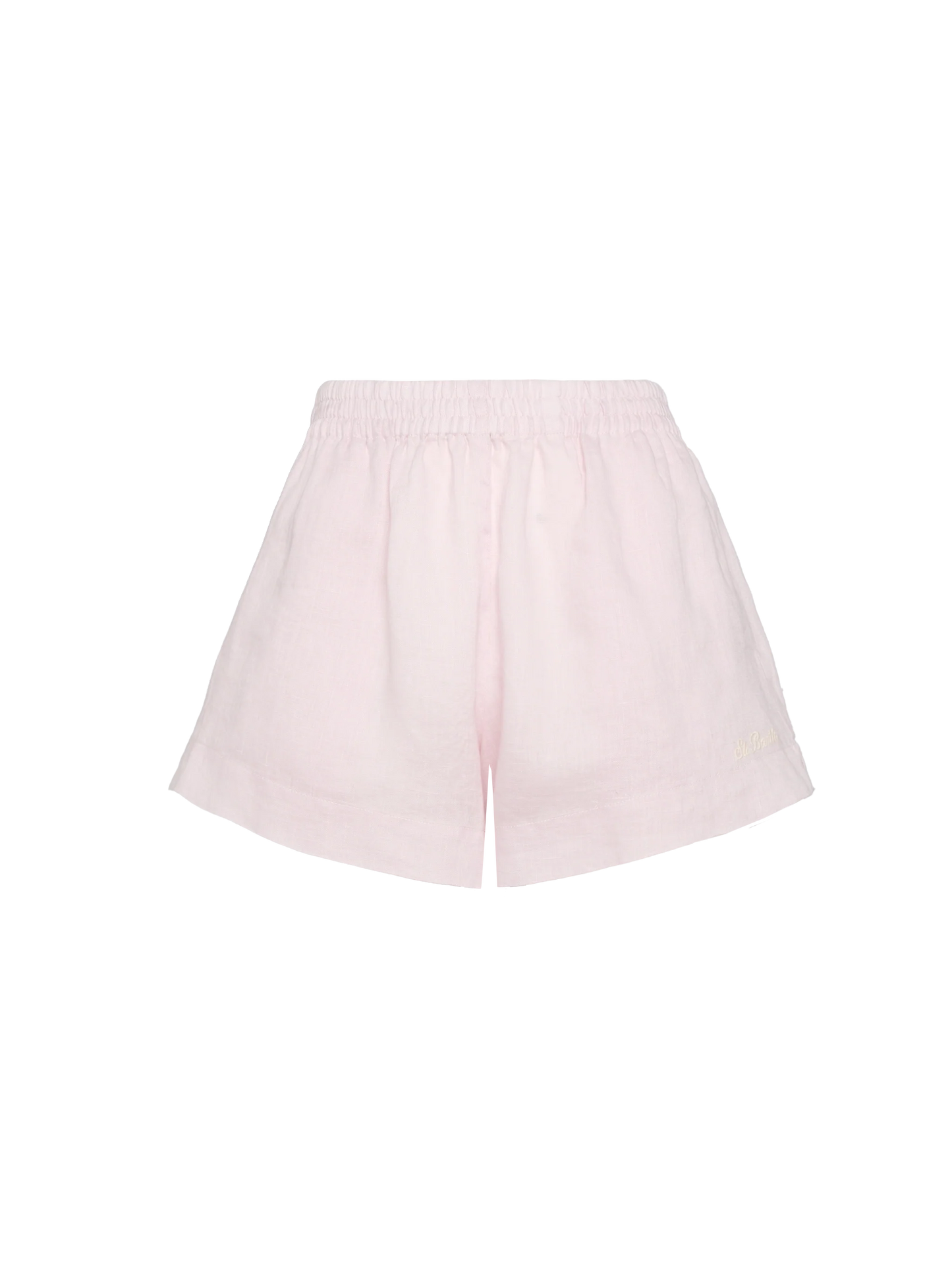 Meave pink linen pull up shorts
