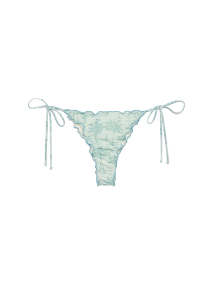 Miami lurex cheeky swim briefs with toile de jouy print