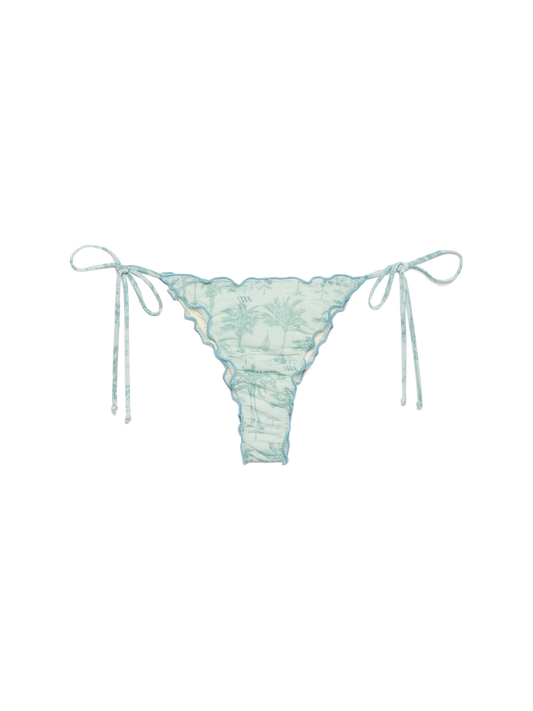 Miami lurex cheeky swim briefs with toile de jouy print