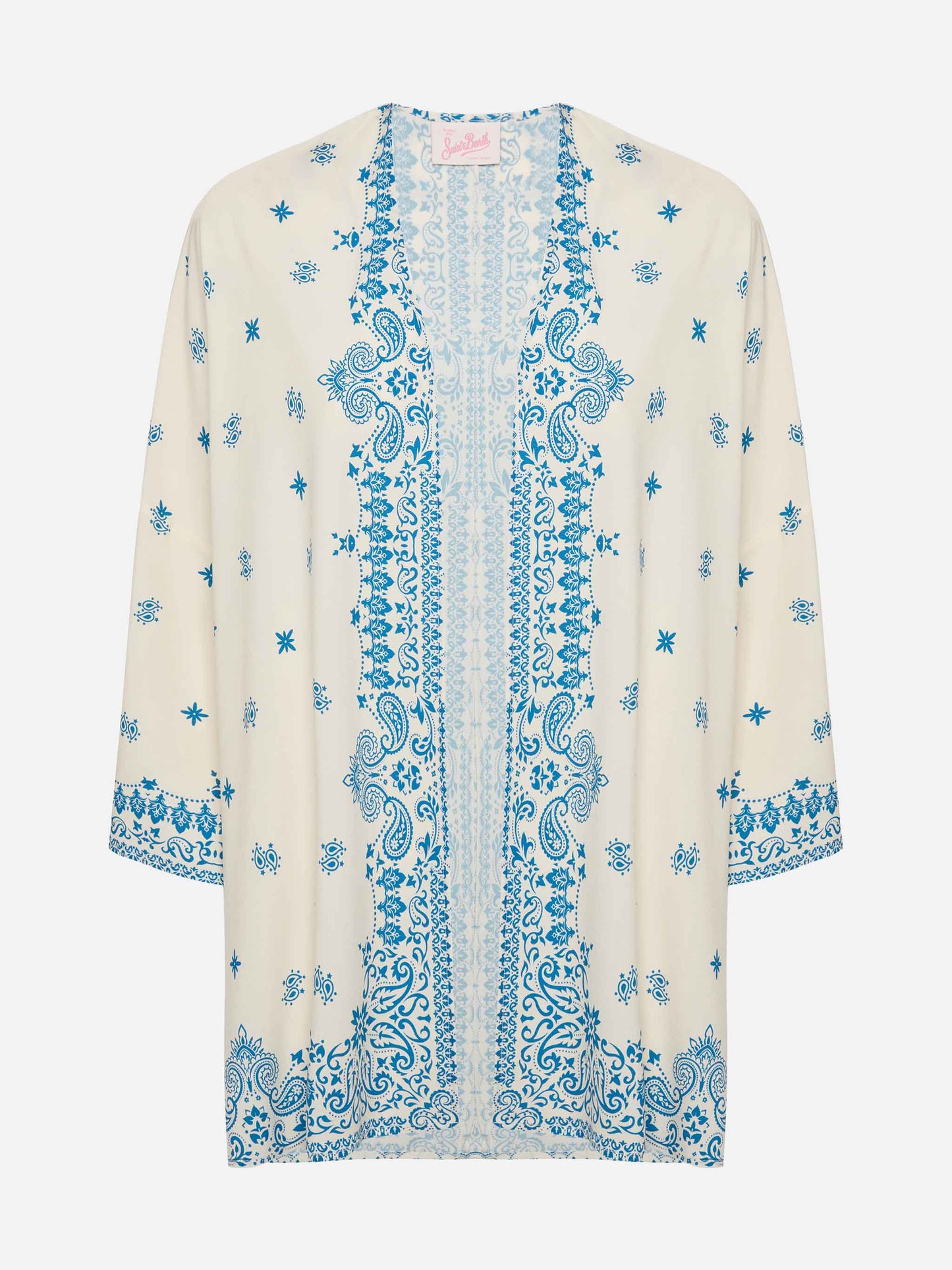 Milos kimono jacket with bandanna placed print