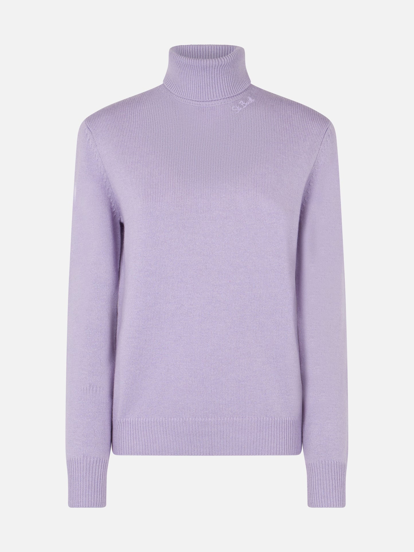 Woman lilac cashmere blend turtleneck sweater Moody