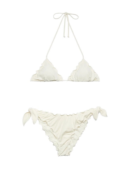 White cream classic triangle bikini Sagittarius Moon