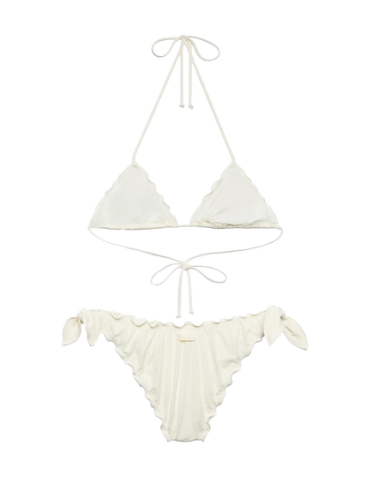 White cream classic triangle bikini Sagittarius Moon