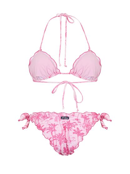 Woman toile de jouy classic triangle bikini Sagittarius Moon