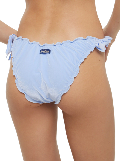 Moon light blue velvet classic swim briefs