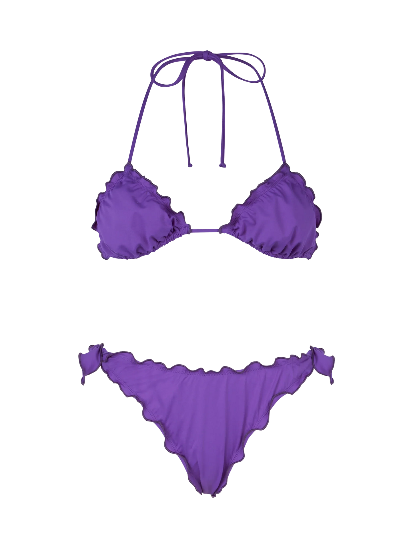 Woman purple classic triangle bikini Sagittarius Moon