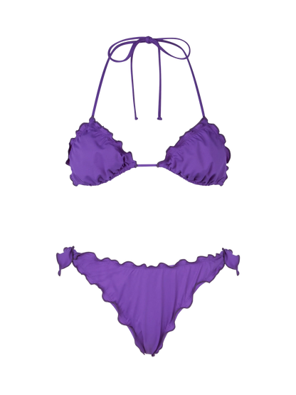 Woman purple classic triangle bikini Sagittarius Moon