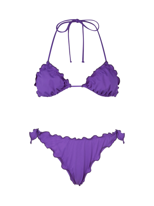 Woman purple classic triangle bikini Sagittarius Moon