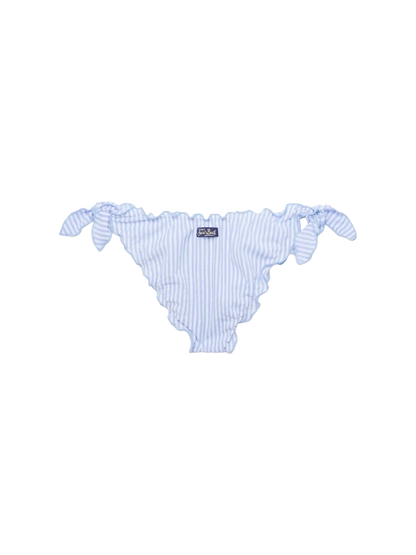 Moon seersucker classic swim briefs with striped print