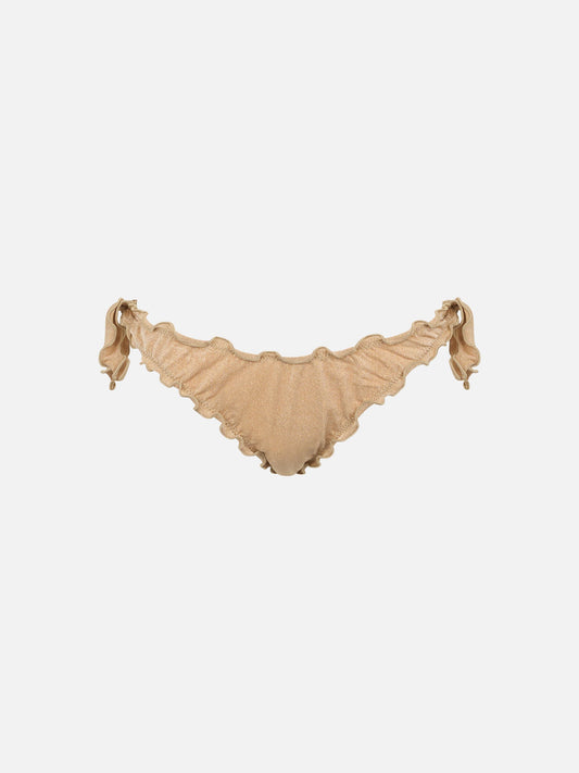 Woman gold lurex classic swim briefs Moon
