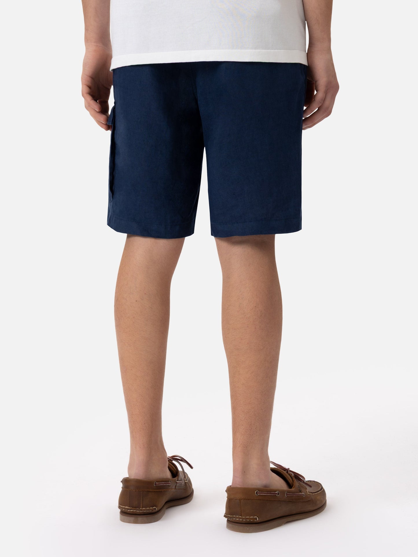 Man navy blue linen bermuda Marseille