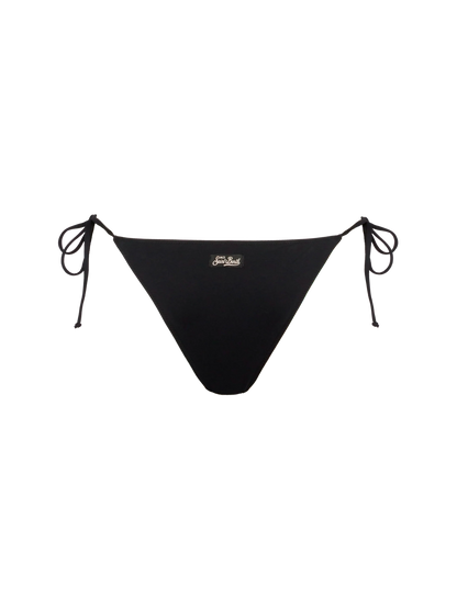 Marielle black classic swim briefs with striped rhinestone embellishment
