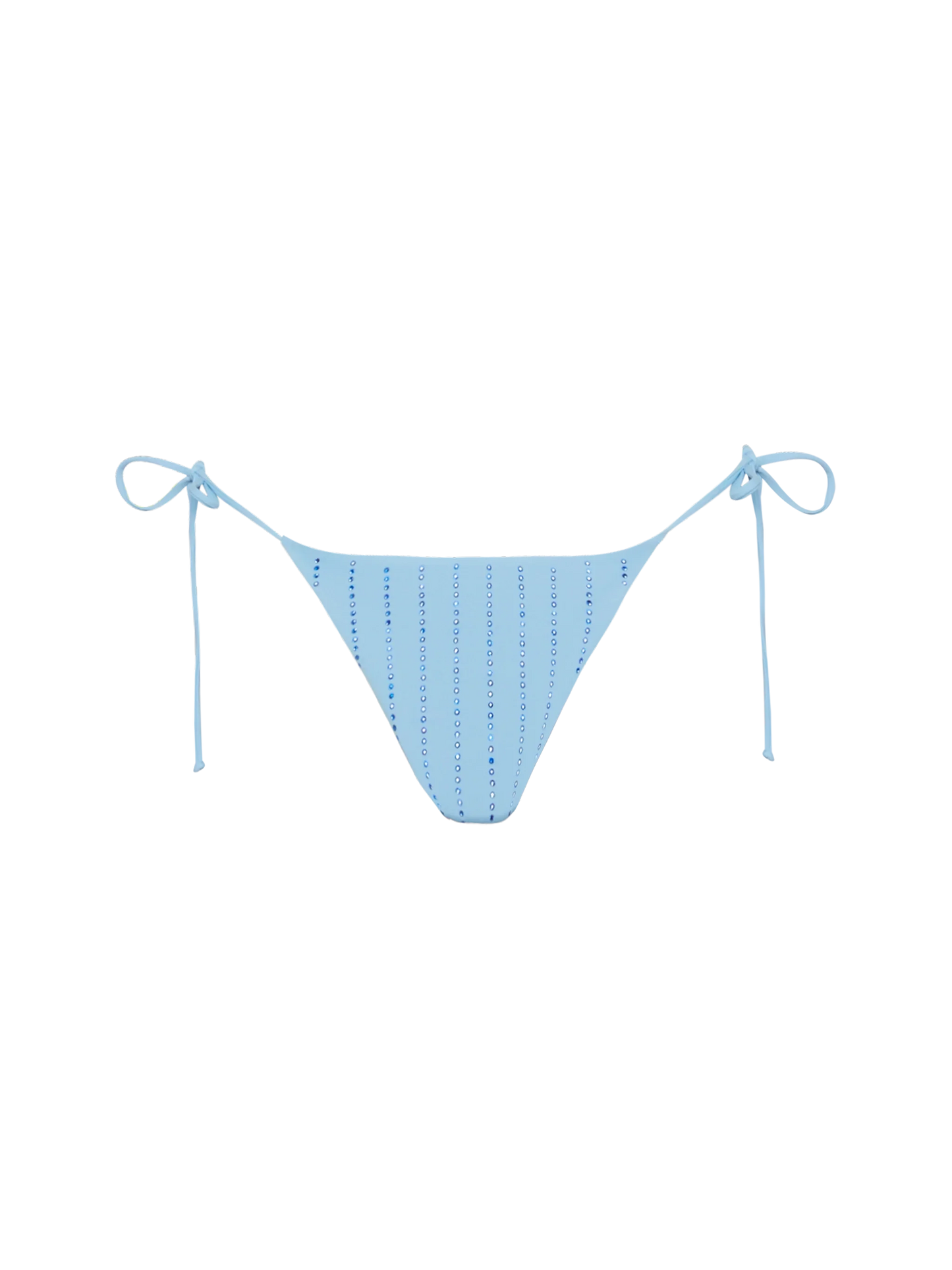 Marielle light blue classic swim briefs with striped rhinestone embellishment