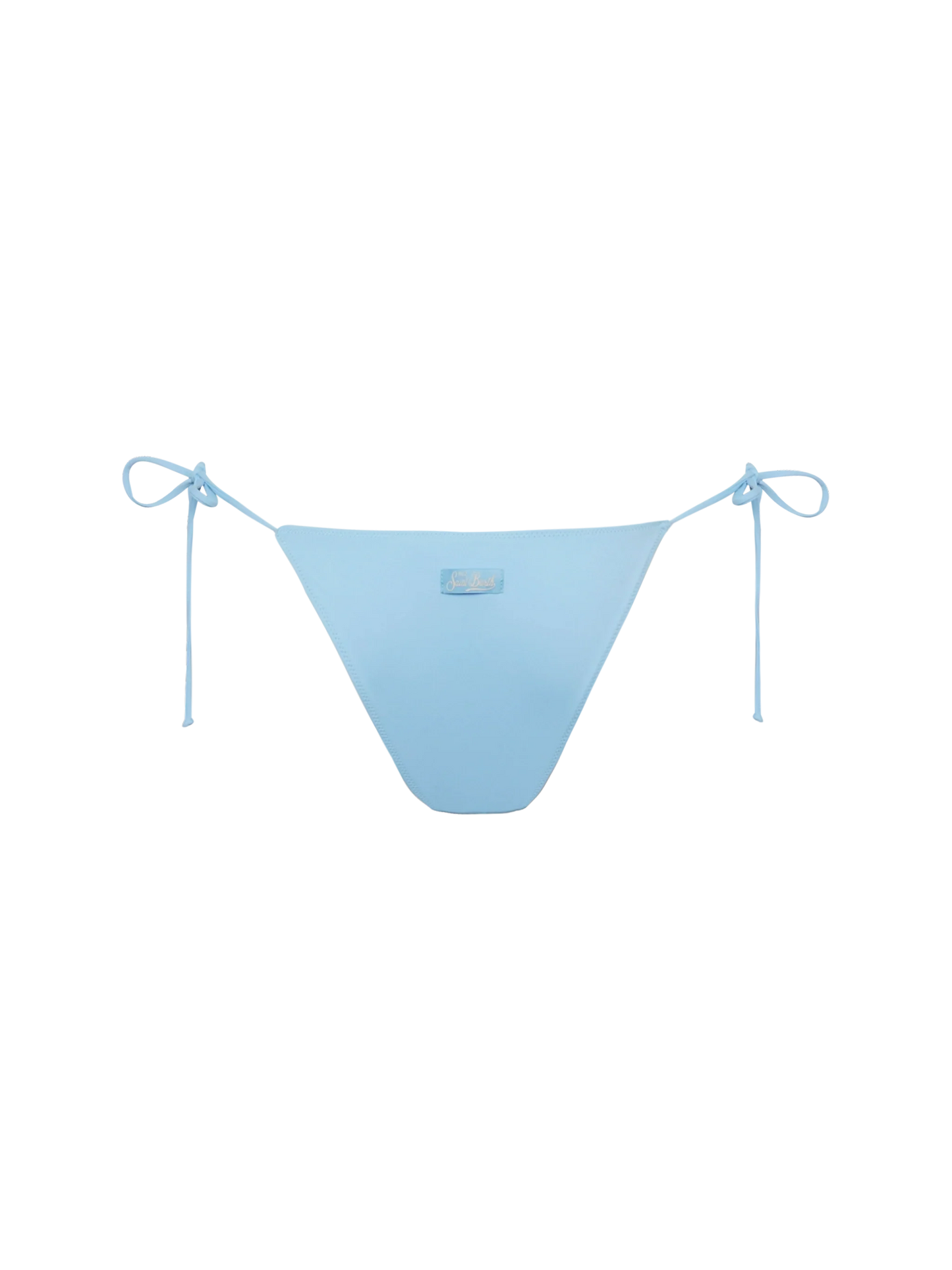Marielle light blue classic swim briefs with striped rhinestone embellishment