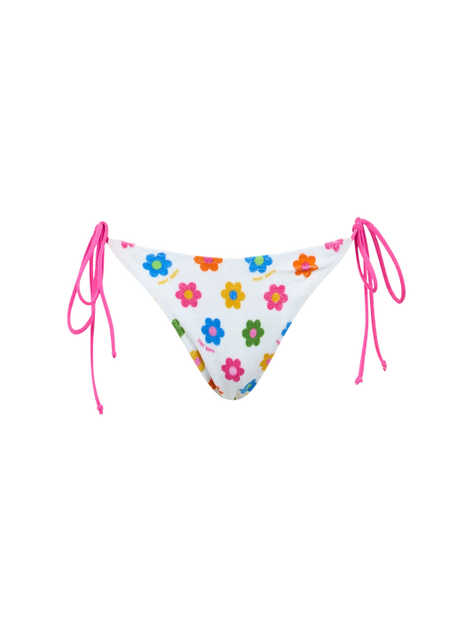 Woman terry classic swim briefs Marielle with daisy print