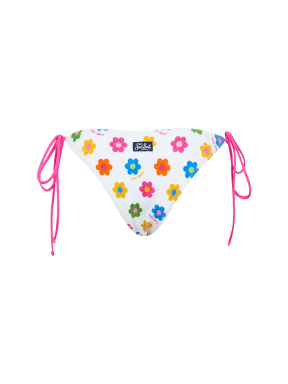 Woman terry classic swim briefs Marielle with daisy print