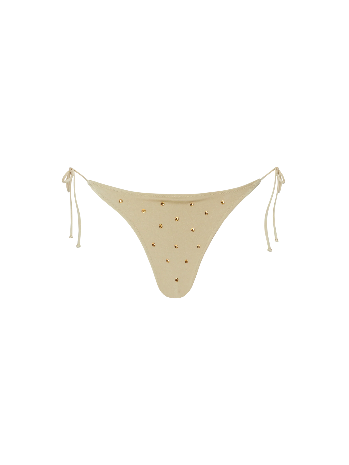 Marielle gold classic swim briefs with rhinestone embellishment