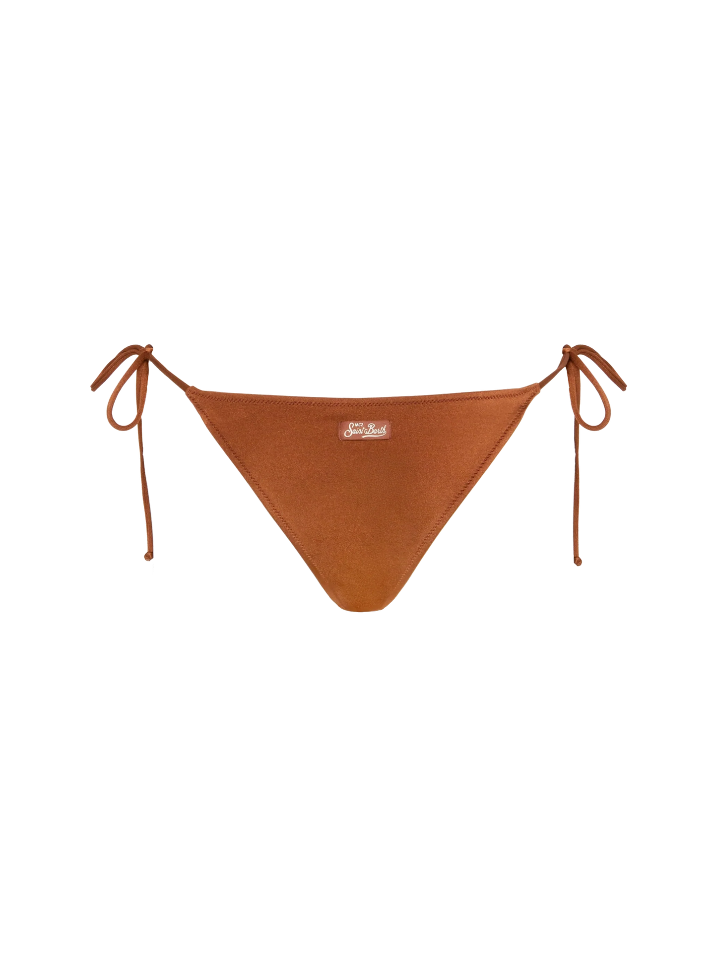 Marielle brown classic swim briefs with rhinestone embellishment